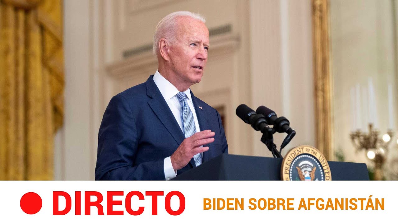 BIDEN defiende la retirada y culpa a Afganistán: &quot;Los líderes han huido&quot; |  RTVE - YouTube