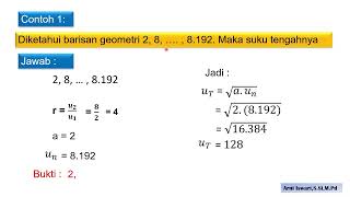 CARA MENGERJAKAN SUKU TENGAH BARISAN GEOMETRI