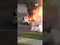 Firefighters battle large car fire in north suburbs