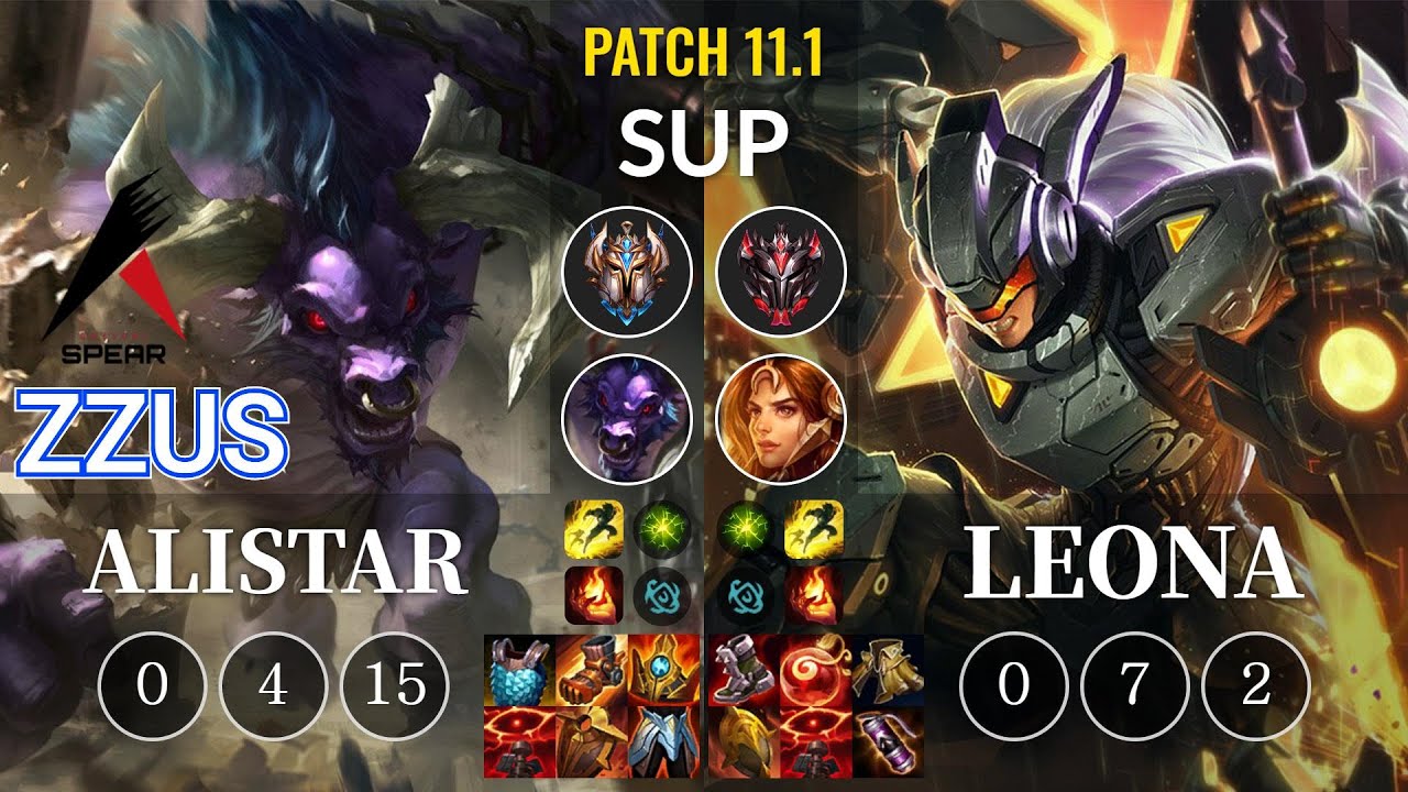 ASP Zzus Alistar vs Leona Sup - KR Patch 11.1