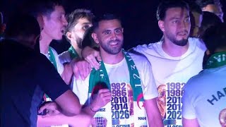 حفل تأهل المنتخب الجزائري إلى مونديال - الجزائر أوغندا أجواء رائعة مع لاعبي الجزائر  