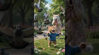 Cute Cat Family Walking in the Park #shorts #cutecat #animation #catblogger #kitty #catworld
