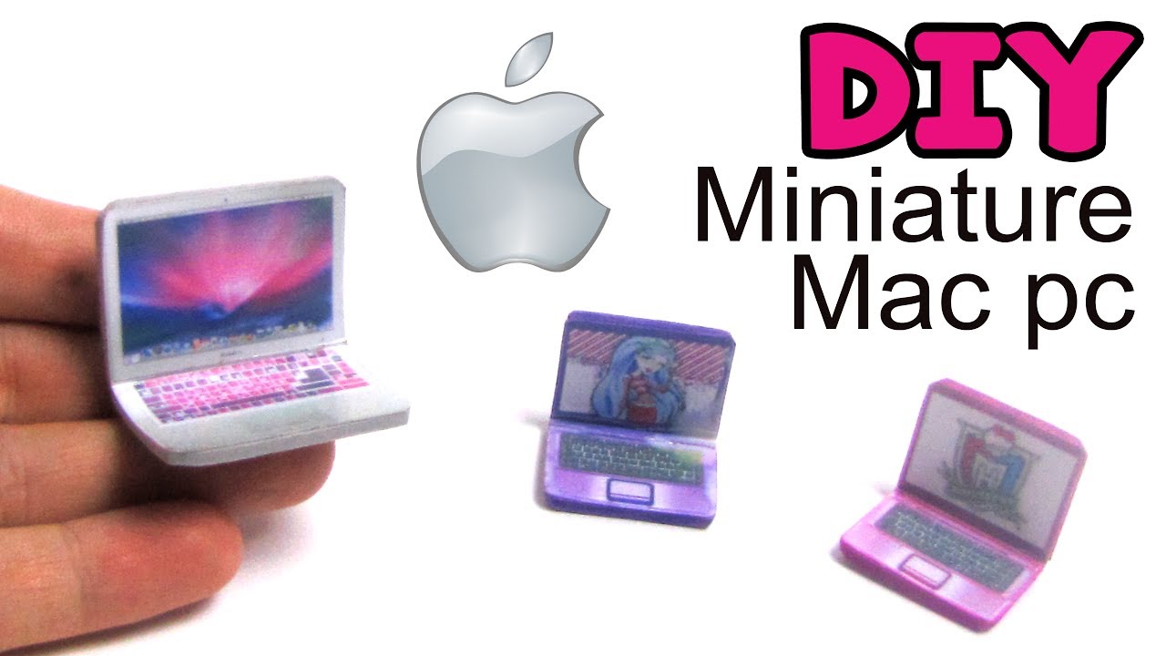 Diy Realistic Miniature Macbook | Dollhouse | NO Polymer Clay - YouTube