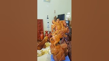 Tượng Gỗ Quan Công Cưỡi Ngựa Cầm Đao Gỗ Hương -Xưởng Tượng Gỗ 137 -0868688137