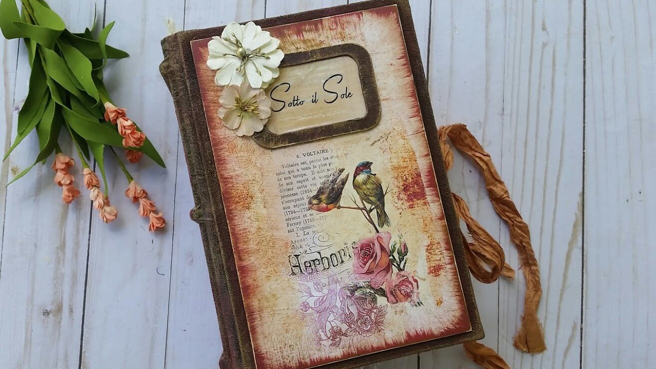 (SOLD. Thank You!)  Journal Share!  Junk Journal Flip Through; Hardcover;