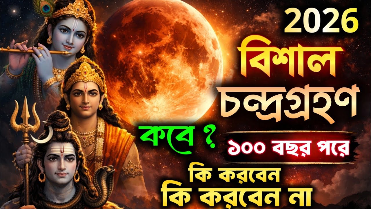 বিশাল ভয়ংকর চন্দ্রগ্রহণ কবে ? | ১০০ বছর পরে | কি করবেন কি করবেন না 2026