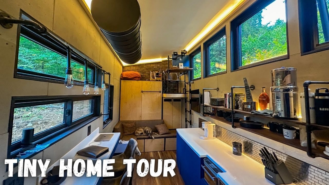Image showcasing Modern Loft Style Design Tiny Home - Fully Off Grid Capable - YouTube
