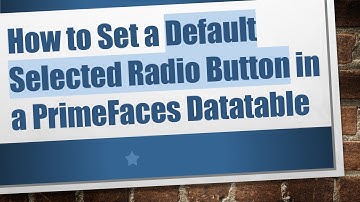 How to Set a Default Selected Radio Button in a PrimeFaces Datatable