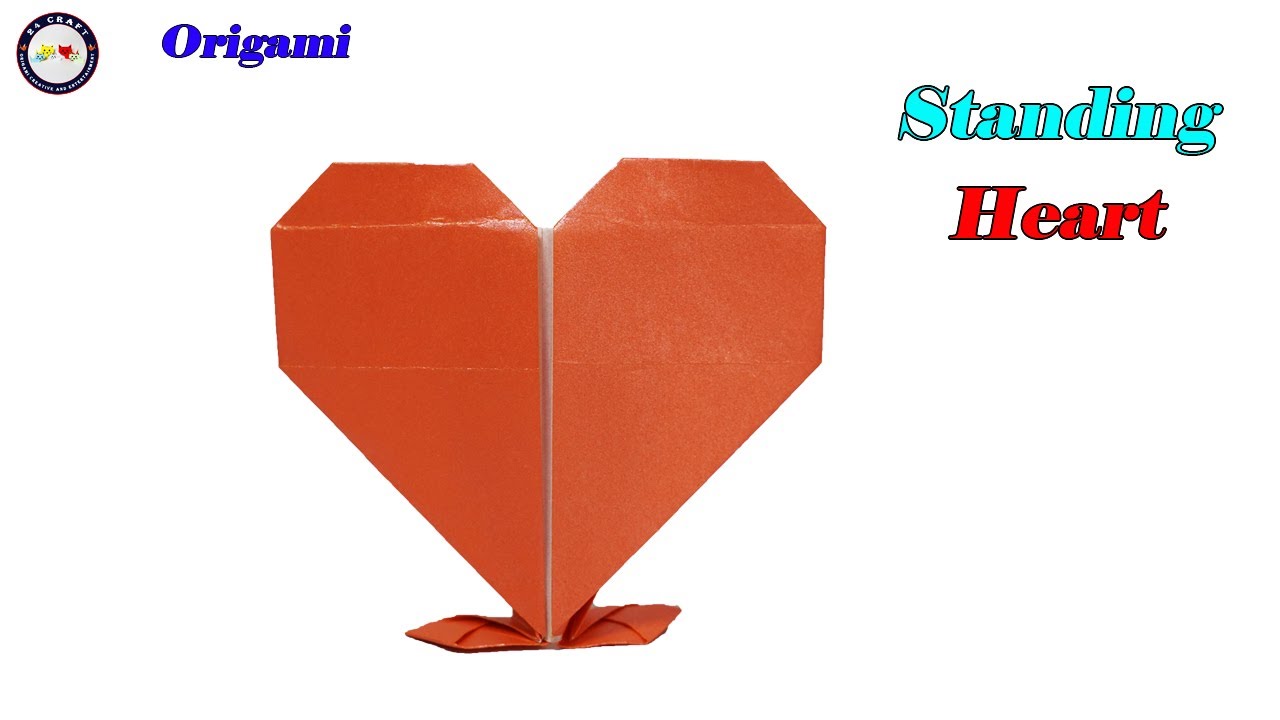 Origami Standing Heart How To Make Origami Standing Heart DIY YouTube