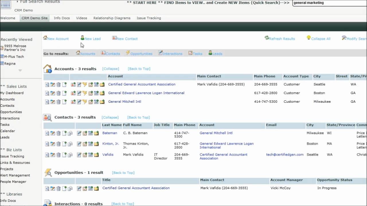 SharePoint CRM Demo Adding New Accounts YouTube