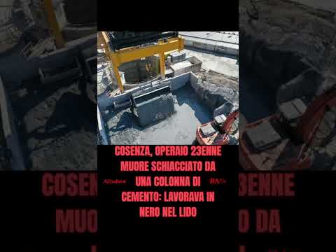 Video COSENZA, OPERAIO 23ENNE MUORE SCHIACCIATO DA UNA COLONNA DI CEMENTO: LAVORAVA IN NERO NEL LIDO