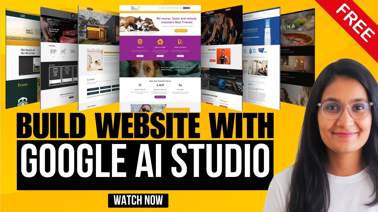 How I Made a Business Website Using Google AI Studio (Free Hosting ...
