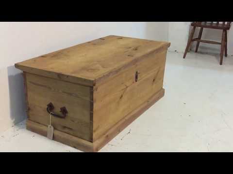 Large 19th Century Pine Blanket Box c.1833 - Pinefinders Old Pine Furniture Warehouse