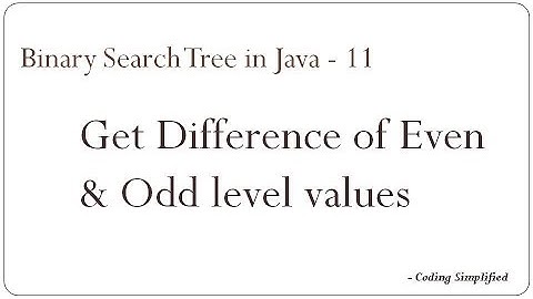 Binary Search Tree in Java - 11: Get Difference of Even & Odd level values