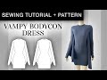 Vampire bodycon dress sewing tutorial  sewing pattern  julianna zinchenko sewing patterns