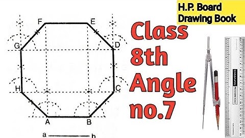 # Class 8th Angle no. 7 # H.P.Board Drawing Book # How to make Octagon with the help of Compass