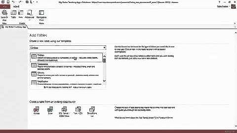 Access 2013 creating an app
