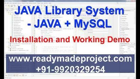 Java library management system installation and working demo by Readymadeproject