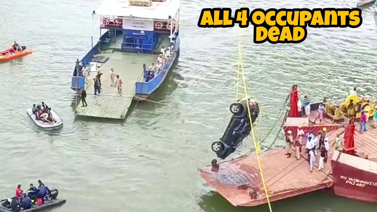 Car Recovery from Zuari River Goa | Zuari Bridge Accident - YouTube