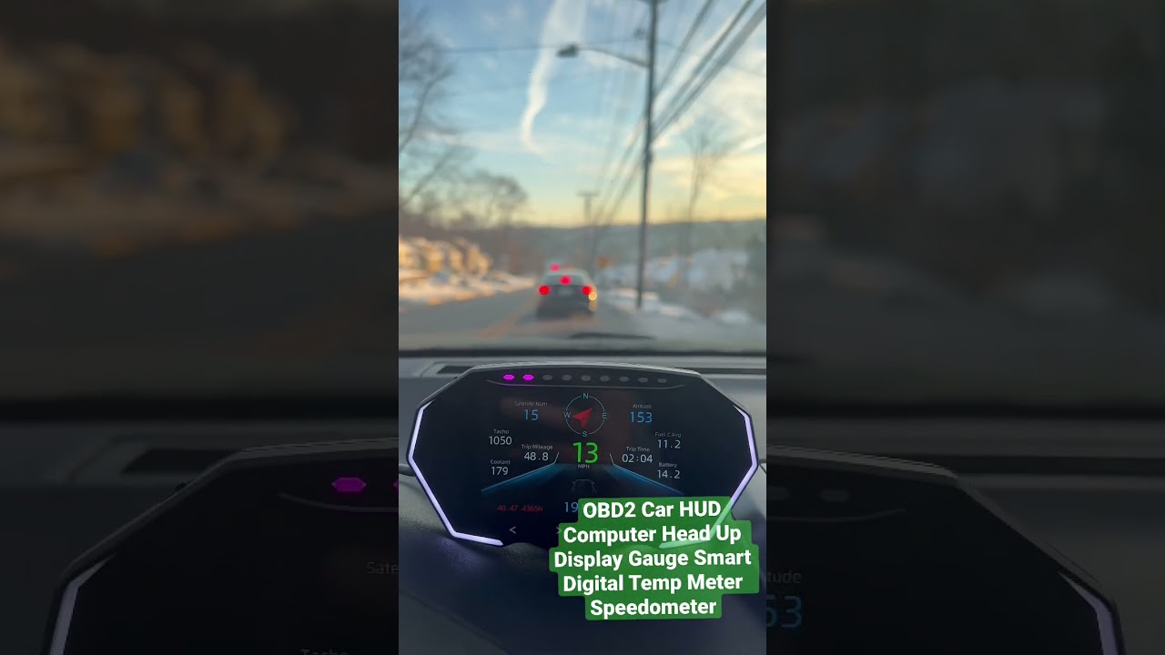 OBD2 Car HUD Computer Head Up Display Gauge Smart Digital Temp Meter Speedometer