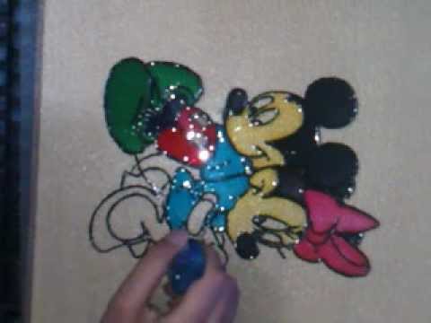 Micky & Minnie Mouse Glass Painting by Bhoomi Gajjar :) - YouTube