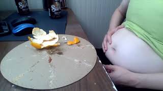 Lazily Belching, Moaning, And Belly Rubbing After Eating A Full Pizza