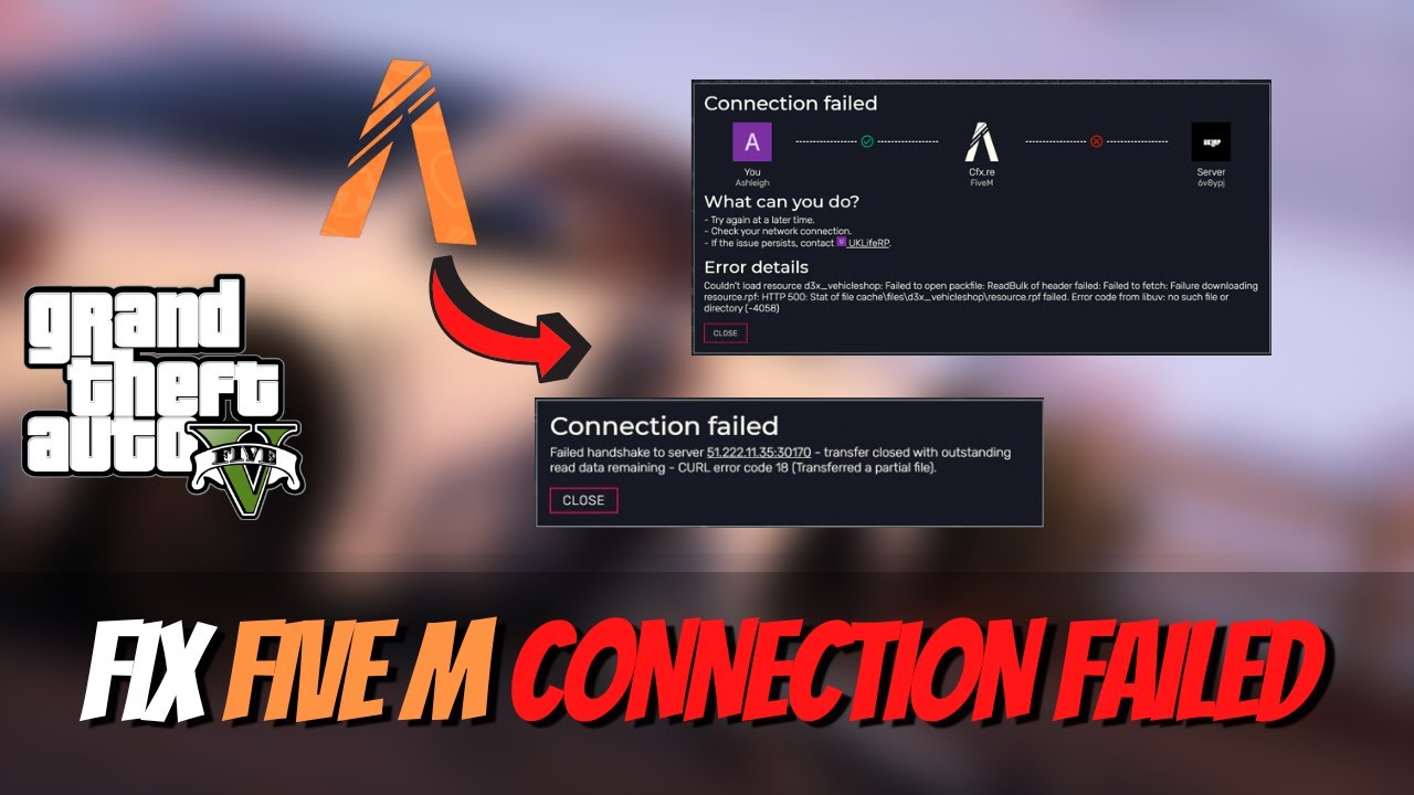 How To Fix Fivem Connection Error Failed Time Out Fivem Crash Fix