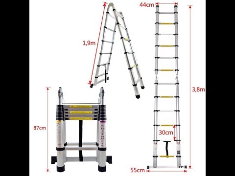 Video: Teleskopleiter: Wahlweise 6-12 M Alu-Teleskopleiter, Ausstattung Der Zwei- Und Dreiteiligen Modelle Für Einen Treppenlauf. Wieviele Stufen Sind Dort?