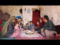 Living underground  family meal in a cave  village life afghanistan