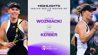 Caroline Wozniacki vs. Angelique Kerber| 2024 Indian Wells Round of 16 | WTA Match Highlights