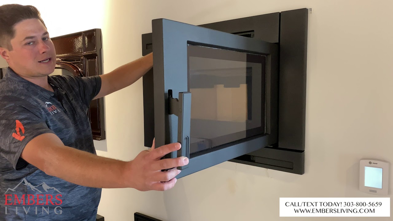 Osburn Wood burning fireplace Insert Matrix cast iron review - YouTube