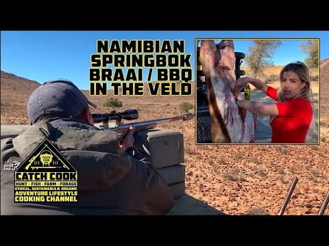 Namibian springbok braai/BBQ in the Veld! [CATCHCOOK] Grunau, Namibia