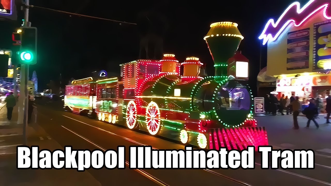 Blackpool Illuminated Heritage Tram 2016 - Steam Train Design - Ultra HD 4k