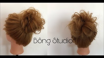 Hướng dẫn bới tóc cô dâu đơn giản (tóc cô dâu bới cao 86) Bông Studio