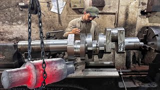 Expert Machinist Make 3 cylinder Ammonia Compressor Crankshaft || For Ice Factory 🏭Machines