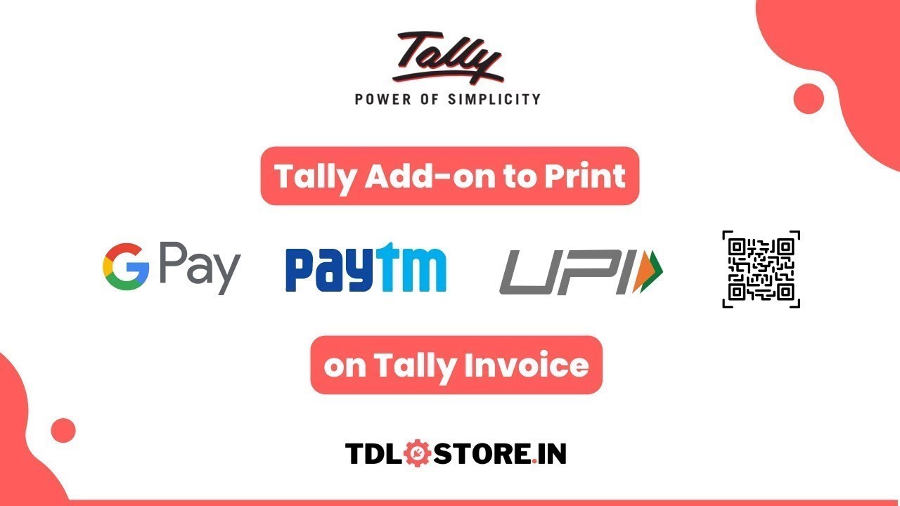 No 1 TDL For UPI QR Code On Tally Invoice Gpay On Tally Invoice 