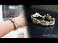 Wavy leaves beaded bracelet. How to make a bracelet with seed beads