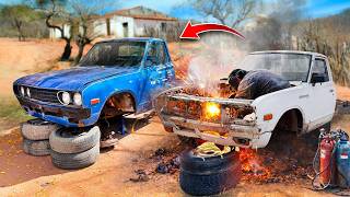 QUITÉ la SUSPENSIÓN con FUEGO en la DATSUN 620