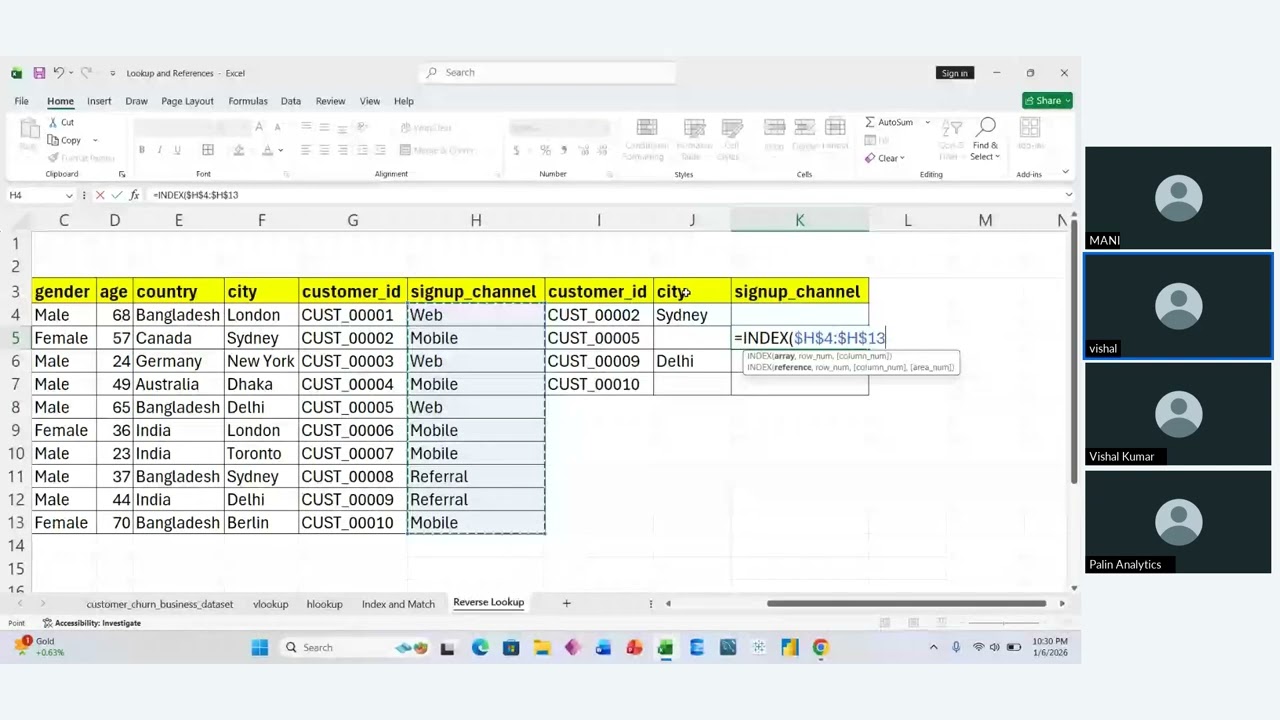 Data Analytics Course Batch 109 Excel Training : Session 14