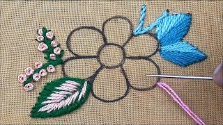 very simple and easy handmade kadhai design flower making idea | new flower stitch hand embroidery