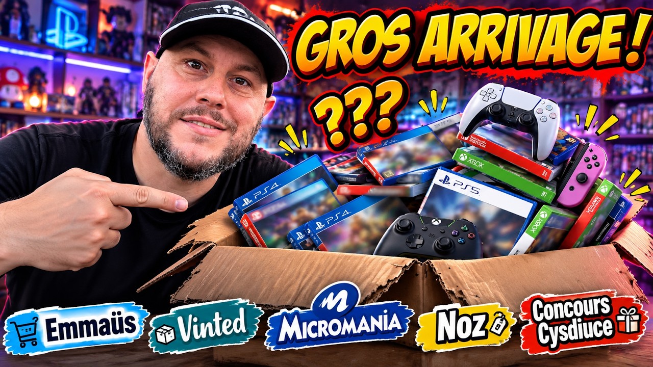 GROS ARRIVAGE GAMING ! 🤯 Emmaüs, Vinted, Micromania, Noz… et un COLIS SURPRISE ! 📦