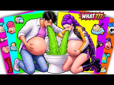JINU and RUMI experience morning sickness during pregnancy - KPop Demon Hunters | Sticker Book DIY