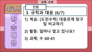 5학년 1학기 3.규칙과 대응(6차시 얼마나알고있나요) 1도입 20200529