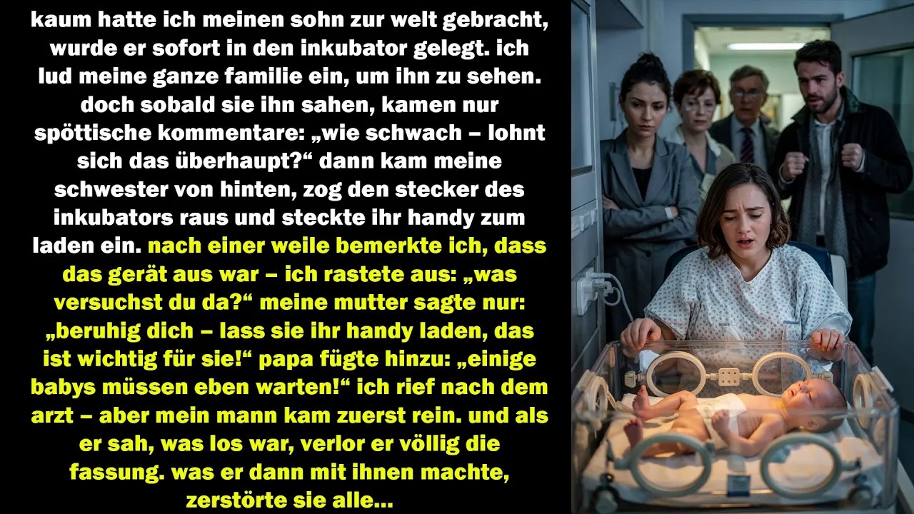 meine schwester zog den stecker vom inkubator – doch was mein mann dann tat, zerstörte sie alle