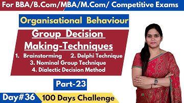 Group Decision Making Techniques | Brainstorming | Delphi Technique | Dialectic Decision Method