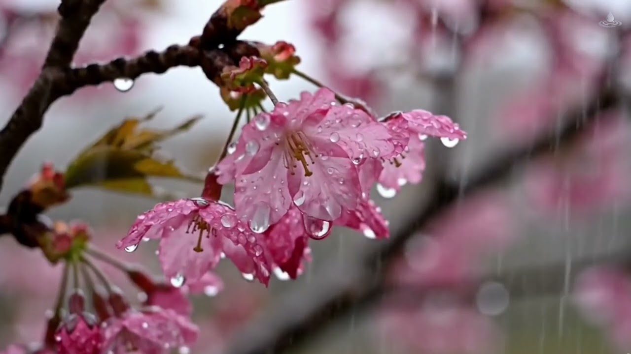 Japanese Sakura Rain Ambience Gentle Rain & Zen Music for Deep Relaxation, Stress Relief