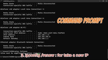 Command Prompt Test Internet (Ping Command and Ipconfig command)
