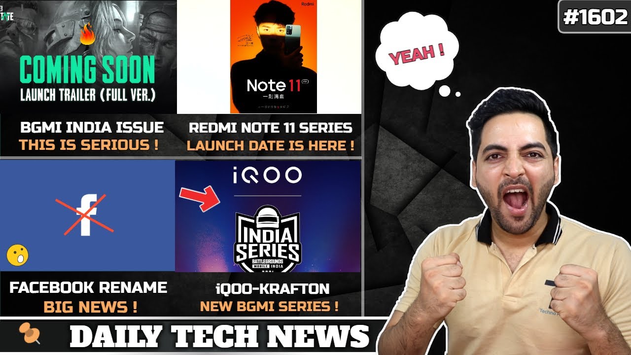 PUBG New State Surprise Trailer😍,Redmi Note 11 Launch Date,Facebook Rename😲,Jiophone Next Official