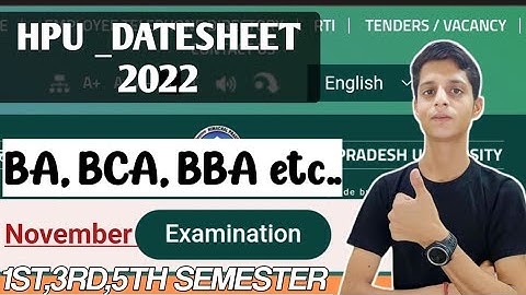 Hpu exams held on november 2022. Bca, BBA,Bvoc etc...hpu datesheet 2022 today.hpu notification.