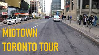 City ride from thru whole Midtown by Yonge street Toronto